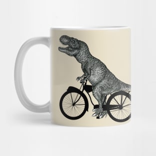 funny t rex bicycling Mug